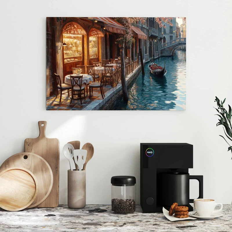 Metall Magnettafel - Kanalcafé in Venedig