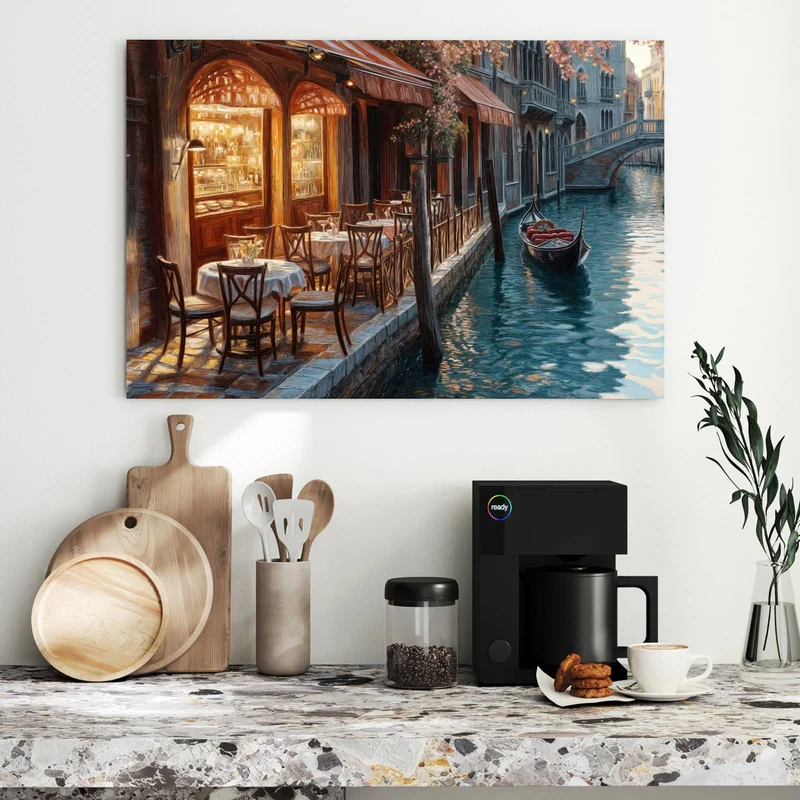 Metall Magnettafel - Kanalcafé in Venedig