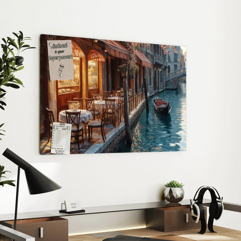 Metall Magnettafel - Kanalcafé in Venedig