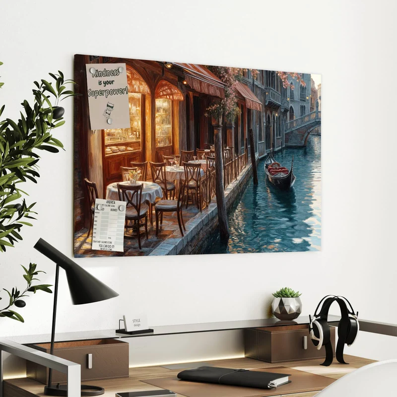 Metall Magnettafel - Kanalcafé in Venedig