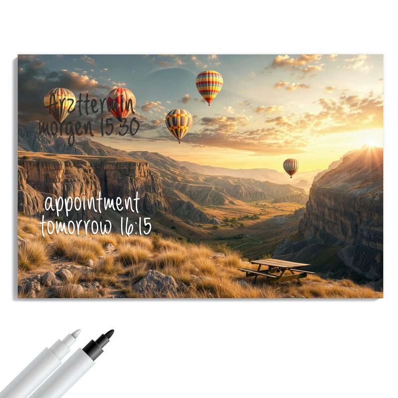 Metall Magnettafel - Heißluftballons