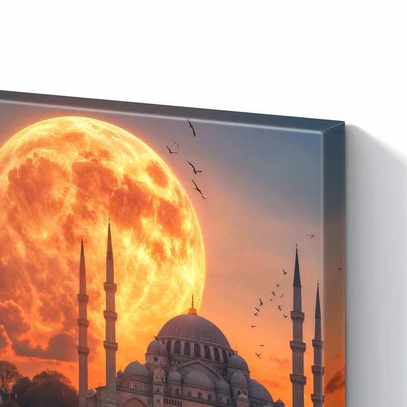 Metall Magnettafel - Mond über der Moschee