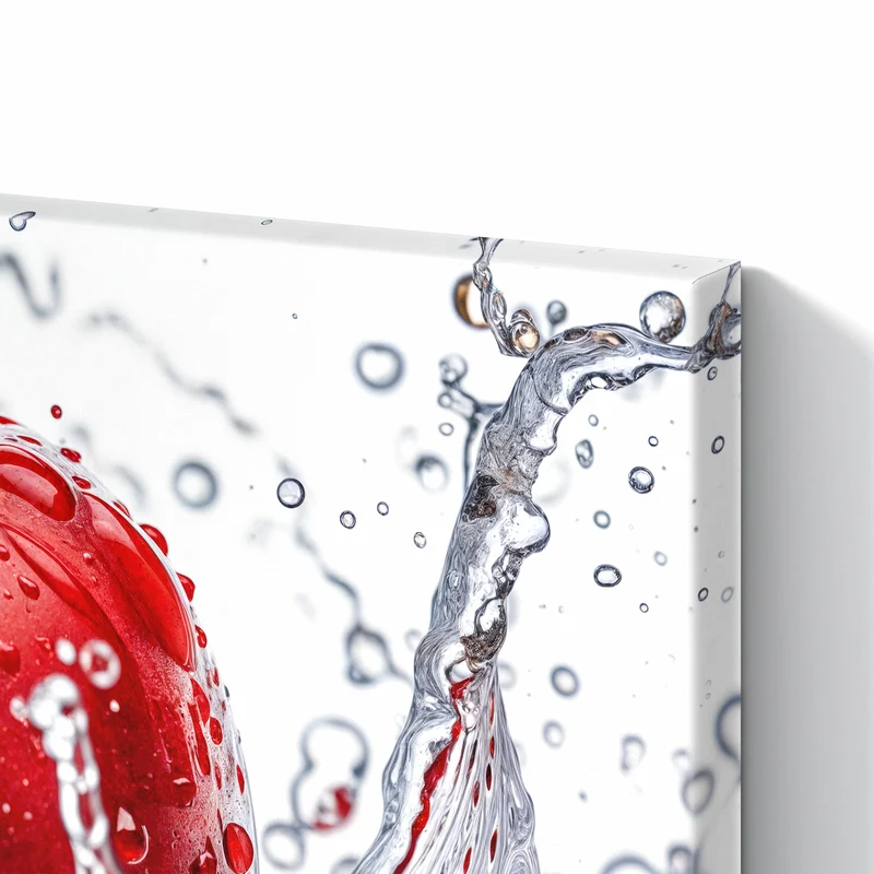 Metall Magnettafel - Roter Apfel im Spritzer