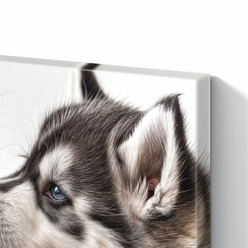 Metall Magnettafel - Husky und Kätzchen