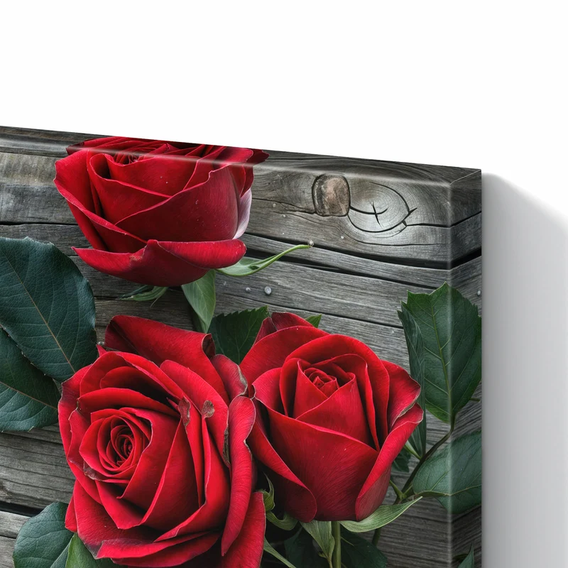 Metall Magnettafel - Drei Rosen mit Herzen