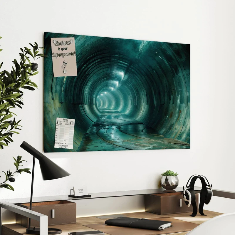 Metall Magnettafel - Verlassener Tunnel