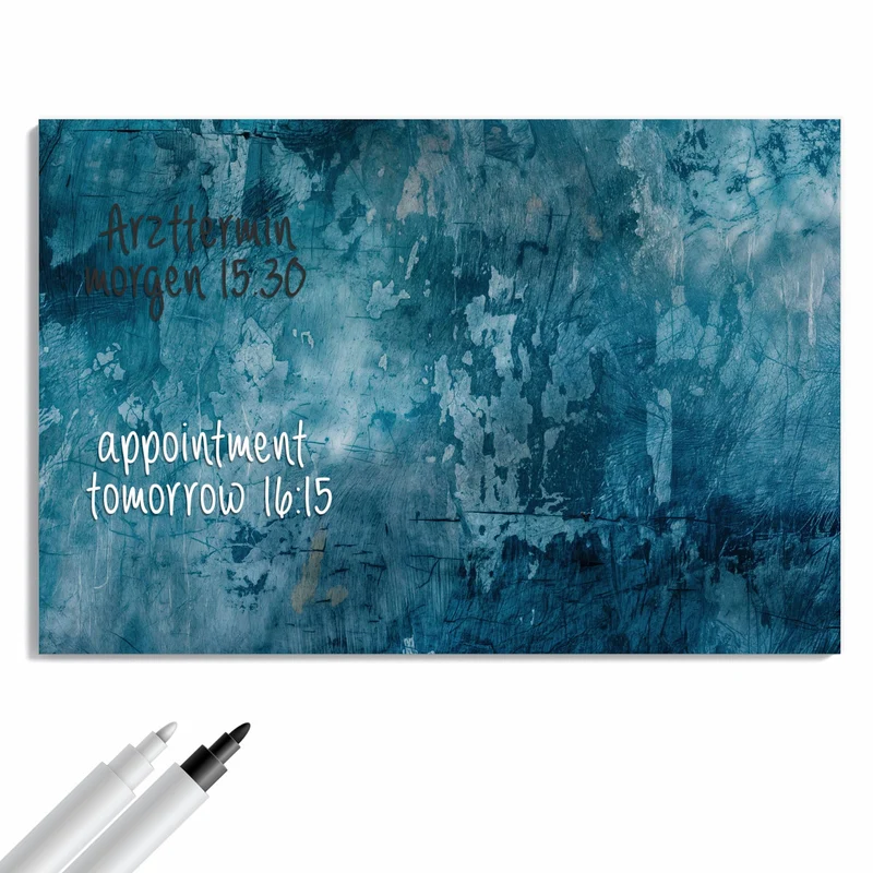 Metall Magnettafel - Abblätterndes Blau