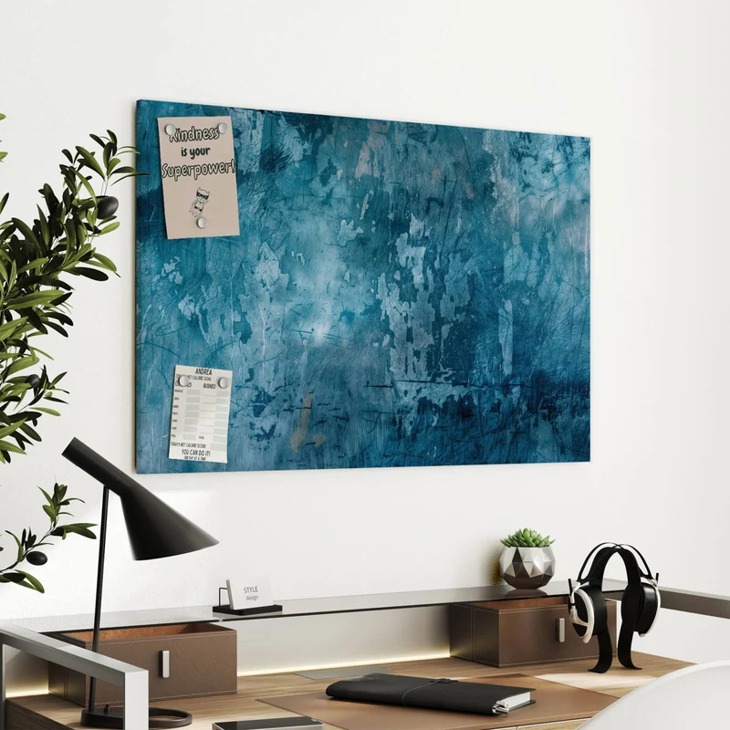 Metall Magnettafel - Abblätterndes Blau