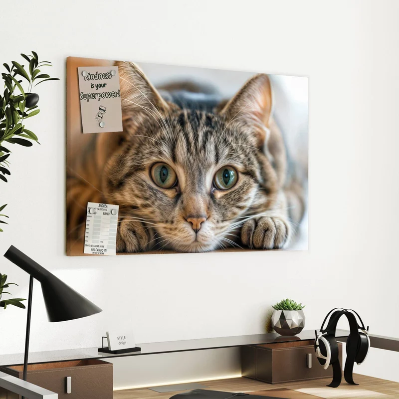 Metall Magnettafel - Liegende Katze
