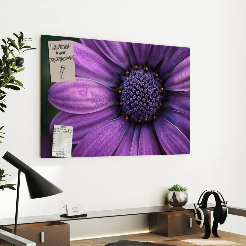 Metall Magnettafel - Violette Samtblüte