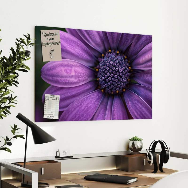 Metall Magnettafel - Violette Samtblüte