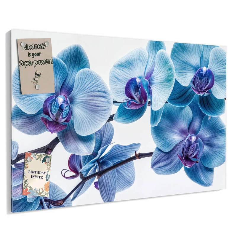 Metall Magnettafel - Blauviolette Orchidee