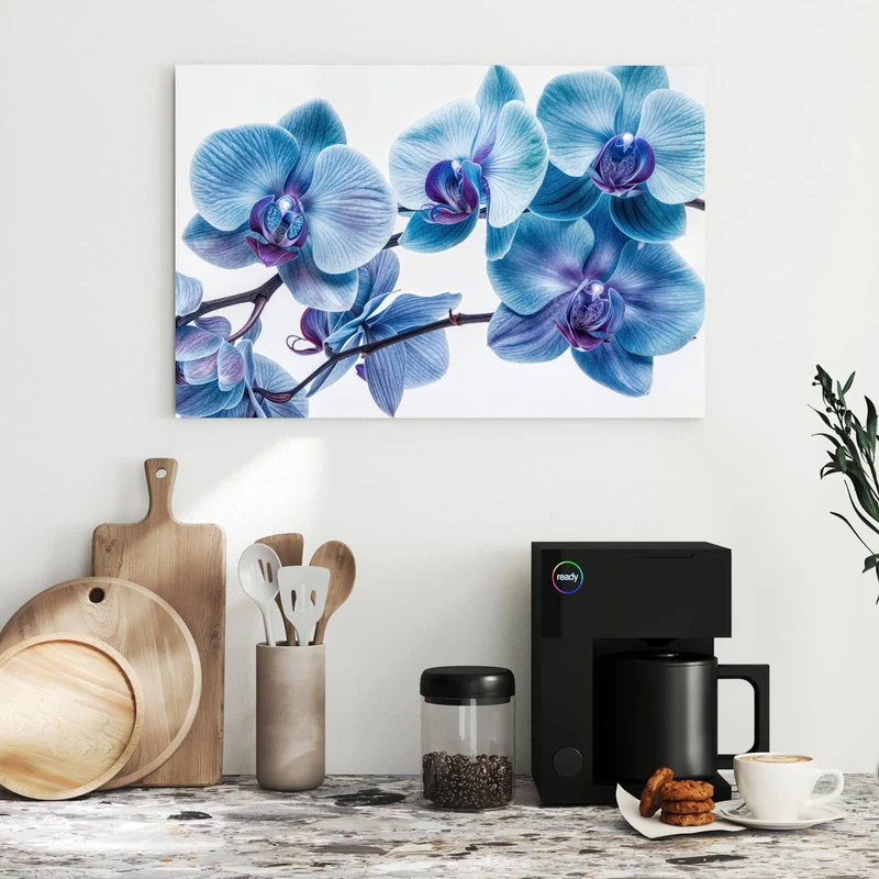 Metall Magnettafel - Blauviolette Orchidee