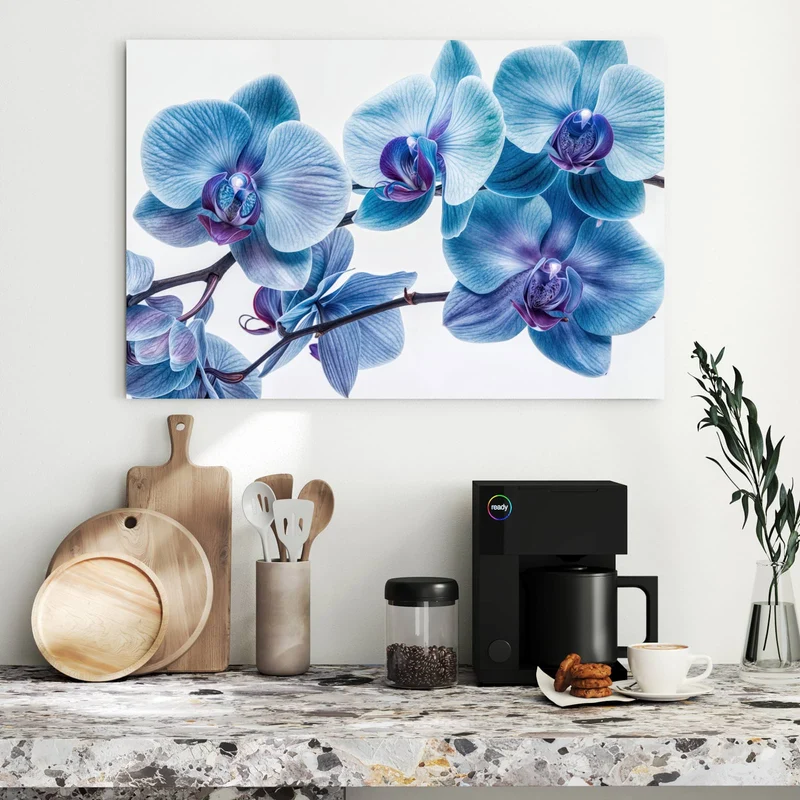 Metall Magnettafel - Blauviolette Orchidee