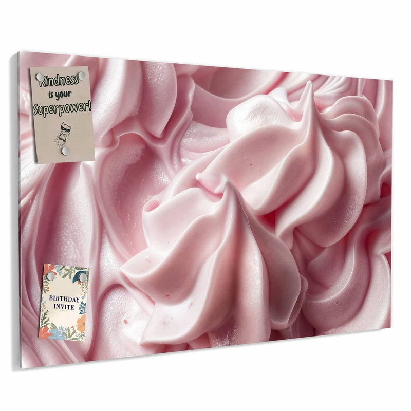 Metall Magnettafel - Rosa Cremewellen