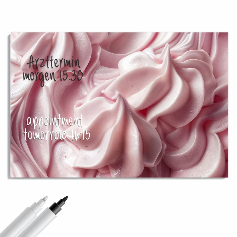 Metall Magnettafel - Rosa Cremewellen