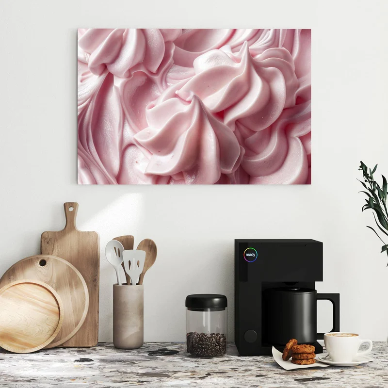Metall Magnettafel - Rosa Cremewellen