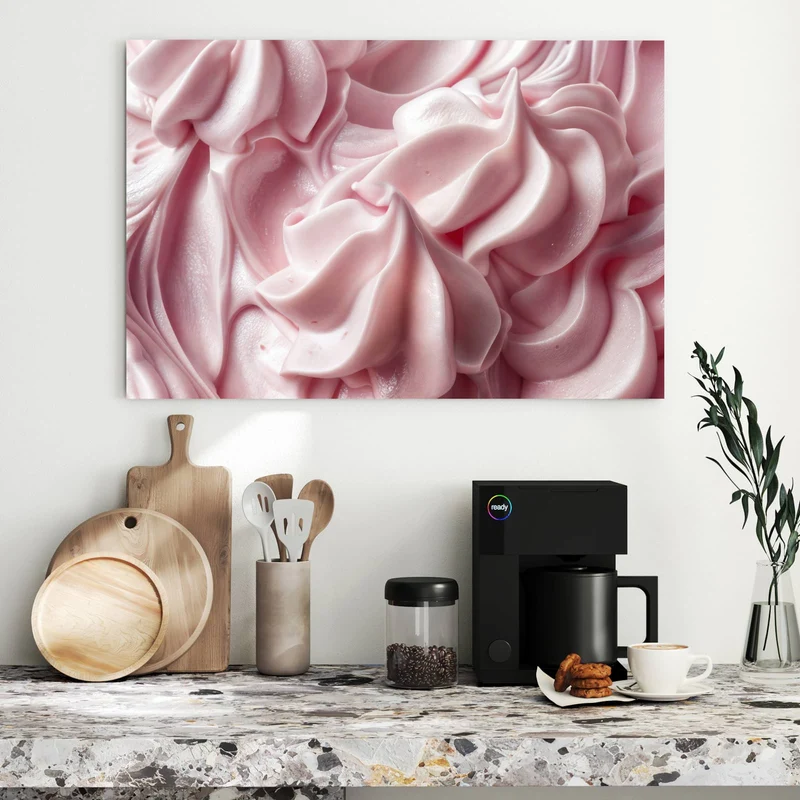 Metall Magnettafel - Rosa Cremewellen