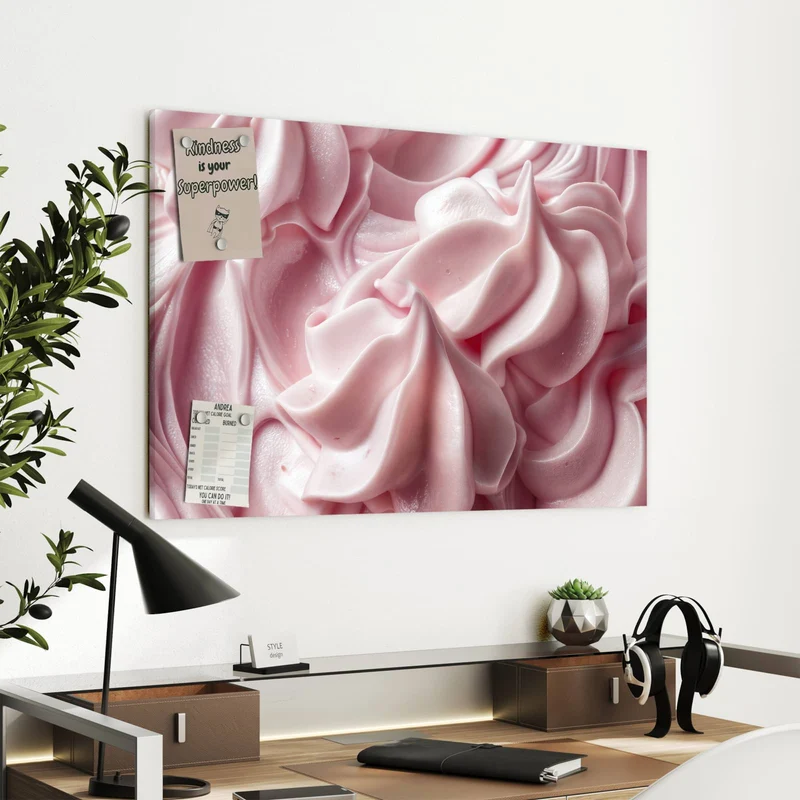 Metall Magnettafel - Rosa Cremewellen