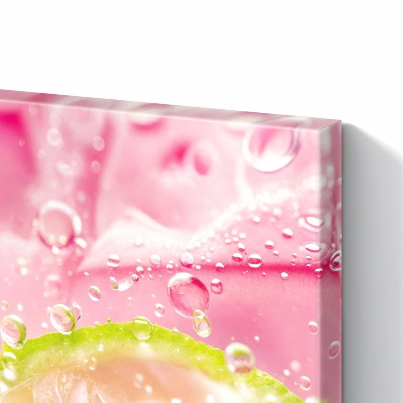 Metall Magnettafel - Limetten auf Rosa