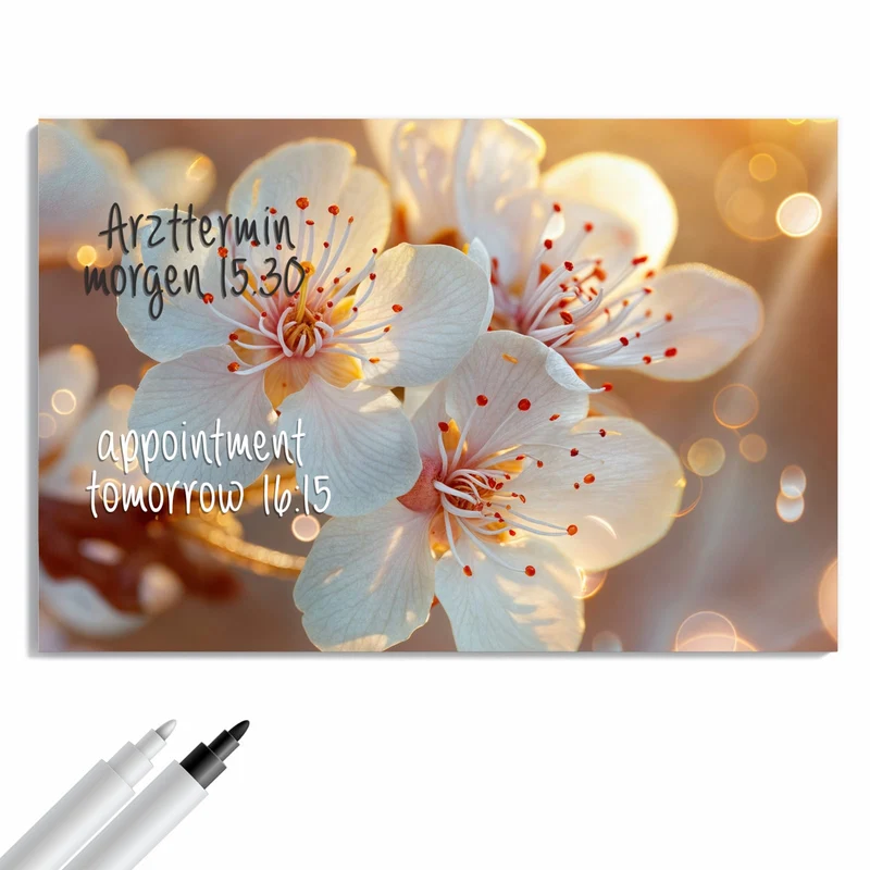 Metall Magnettafel - Blüten im Sonnenlicht