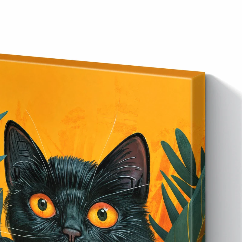 Metall Magnettafel - Katze im Blumentopf