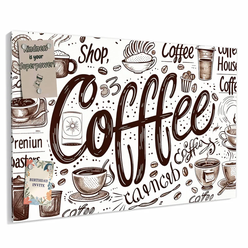 Metall Magnettafel - Handgezeichneter Kaffee