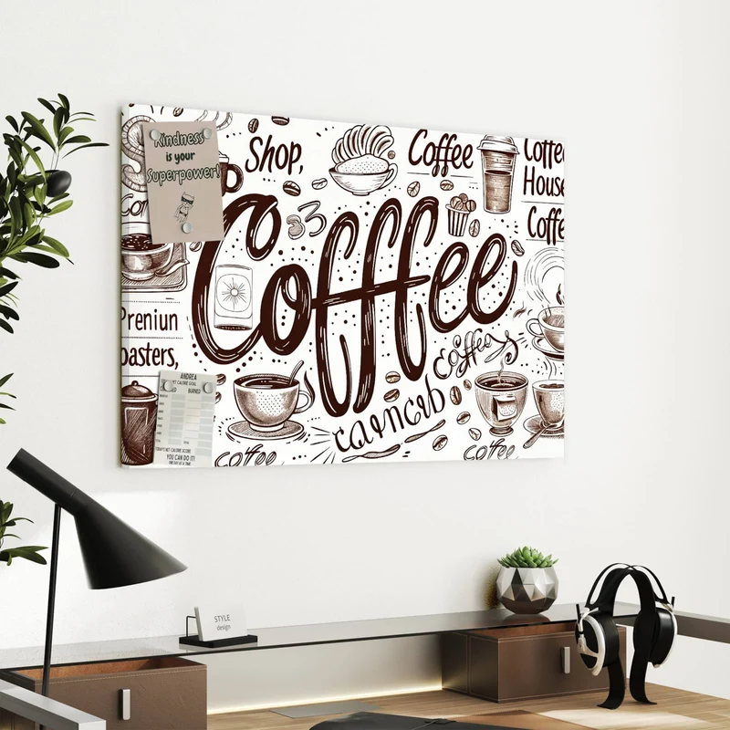 Metall Magnettafel - Handgezeichneter Kaffee