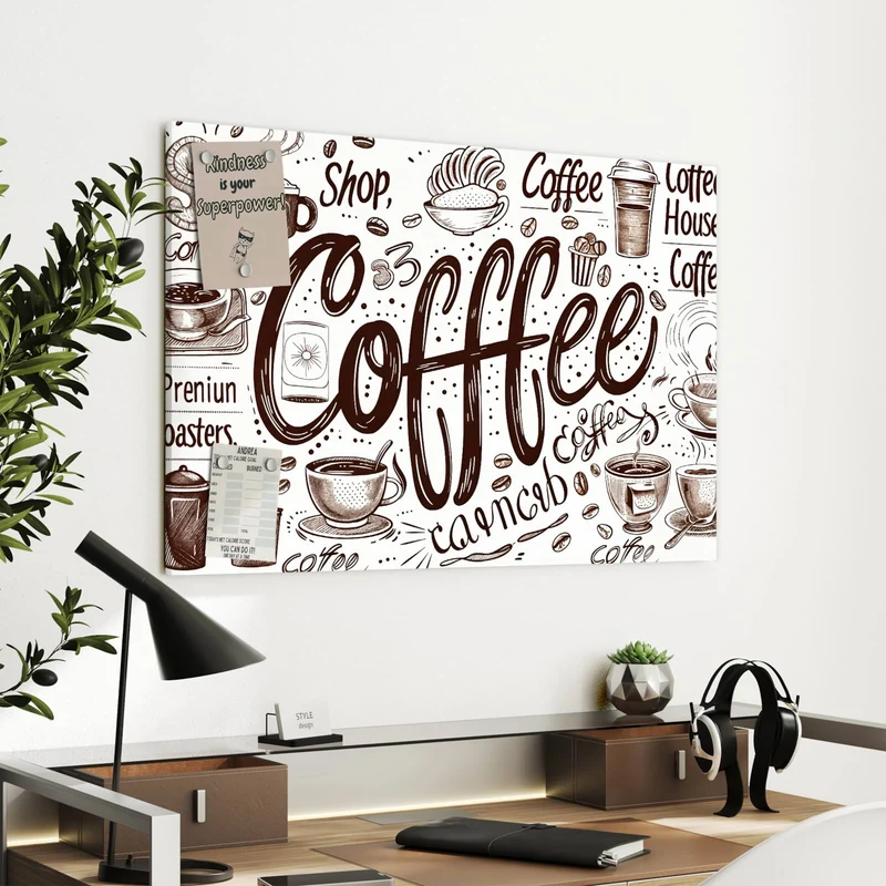 Metall Magnettafel - Handgezeichneter Kaffee