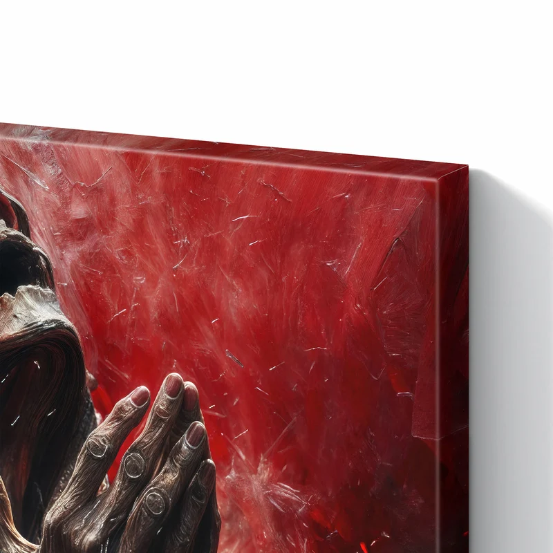 Metall Magnettafel - Betendes Skelett