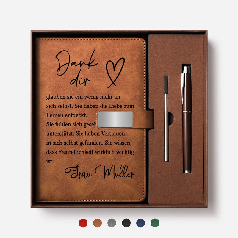 Dank Dir Glauben Sie Ein Wenig Mehr An Sich Selbst - Personalisierte Geschenke Lehrerin | Notizbuch Mit Stift