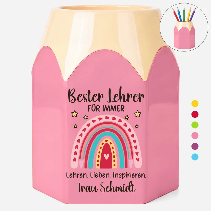 Bester Lehrer Für Immer - Personalisiertes Geschenk Lehrer | Stiftehalter