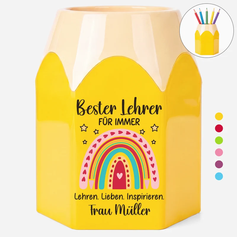 Bester Lehrer Für Immer - Personalisiertes Geschenk Lehrer | Stiftehalter