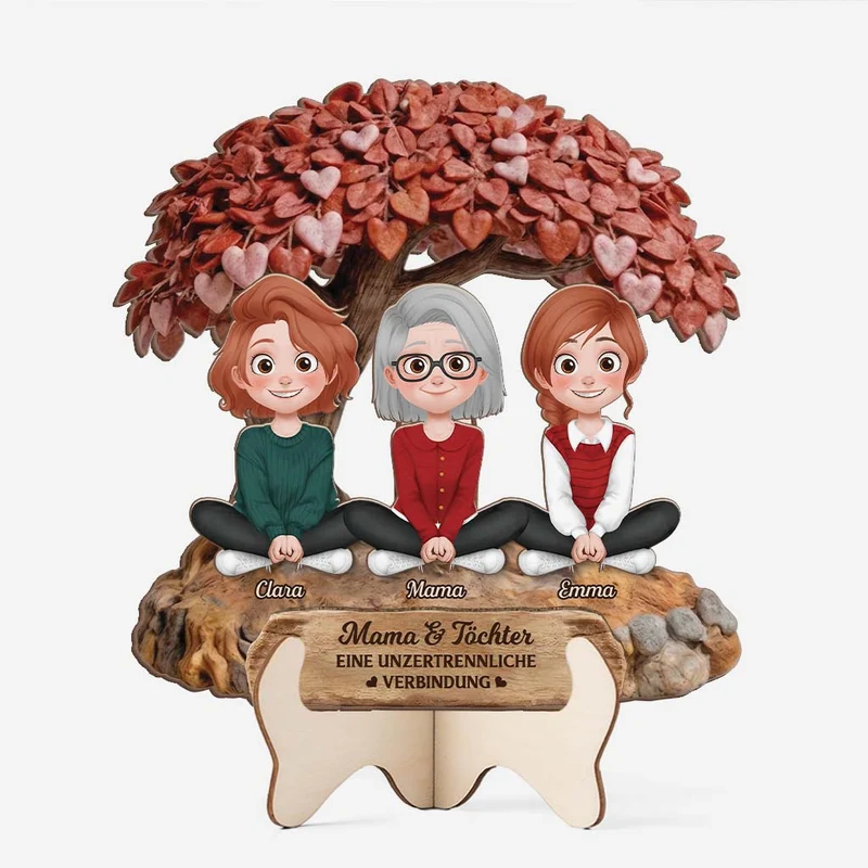 Mama & Tochter Eine Unzertrennliche Verbindung - Personalisiertes Geschenk | Holzaufsteller
