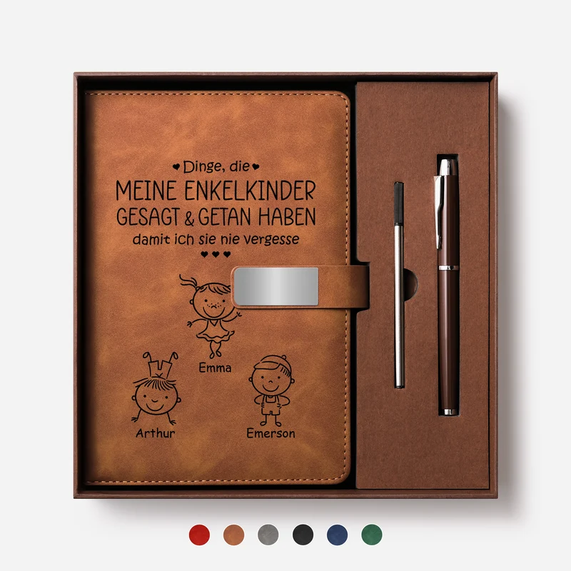 Dinge Die Meine Enkelkinder Gesagt & Getan Haben - Personalisiertes Geschenk | Notizbuch Mit Stift Opa Oma