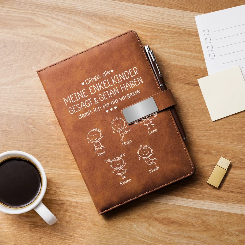 Dinge Die Meine Enkelkinder Gesagt & Getan Haben - Personalisiertes Geschenk | Notizbuch Mit Stift Opa Oma