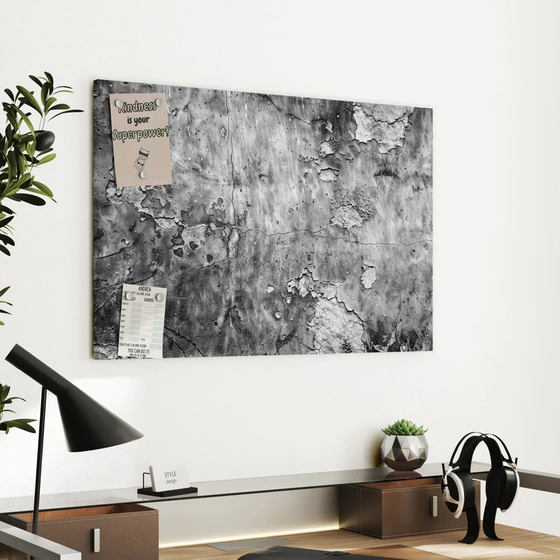 Metall Magnettafel - Rissiger Putz in Grau