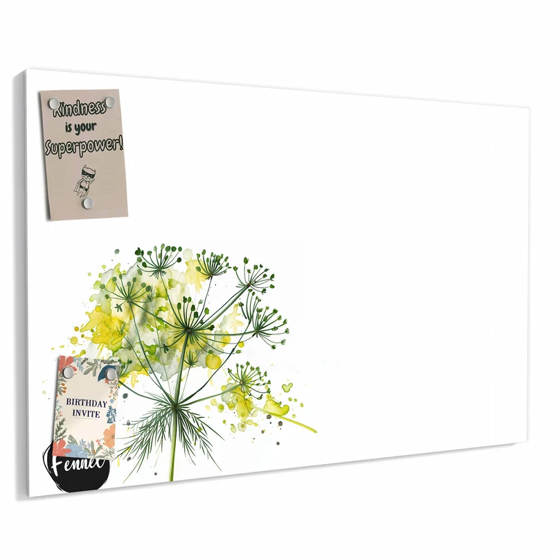 Metall Magnettafel - Fenchel in Aquarell