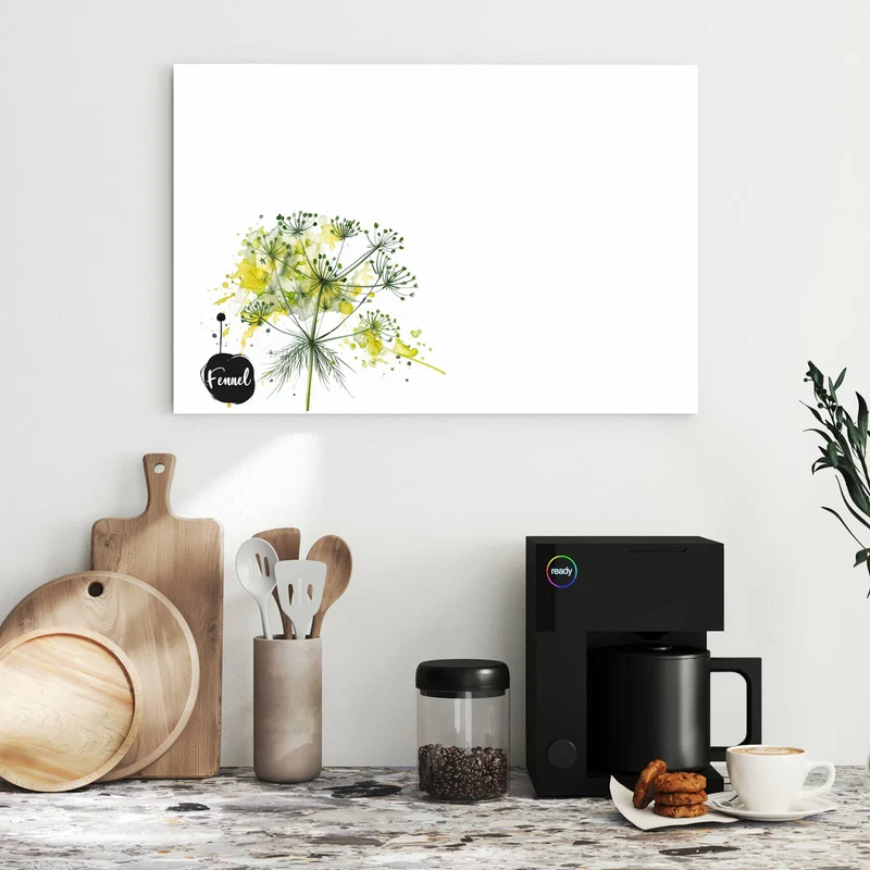 Metall Magnettafel - Fenchel in Aquarell