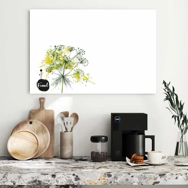 Metall Magnettafel - Fenchel in Aquarell