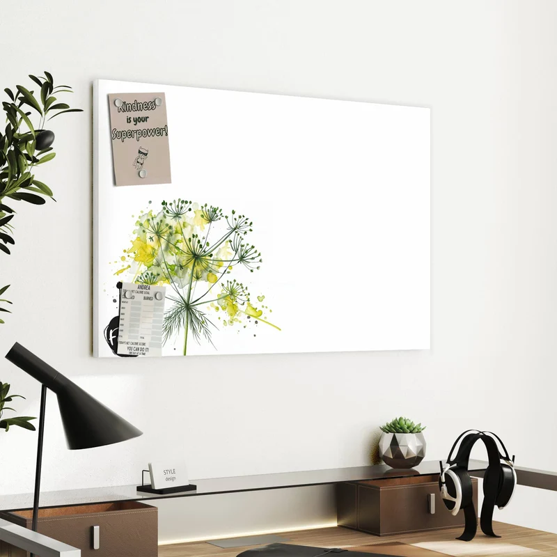 Metall Magnettafel - Fenchel in Aquarell