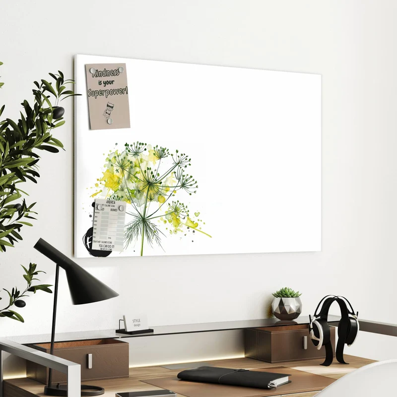 Metall Magnettafel - Fenchel in Aquarell