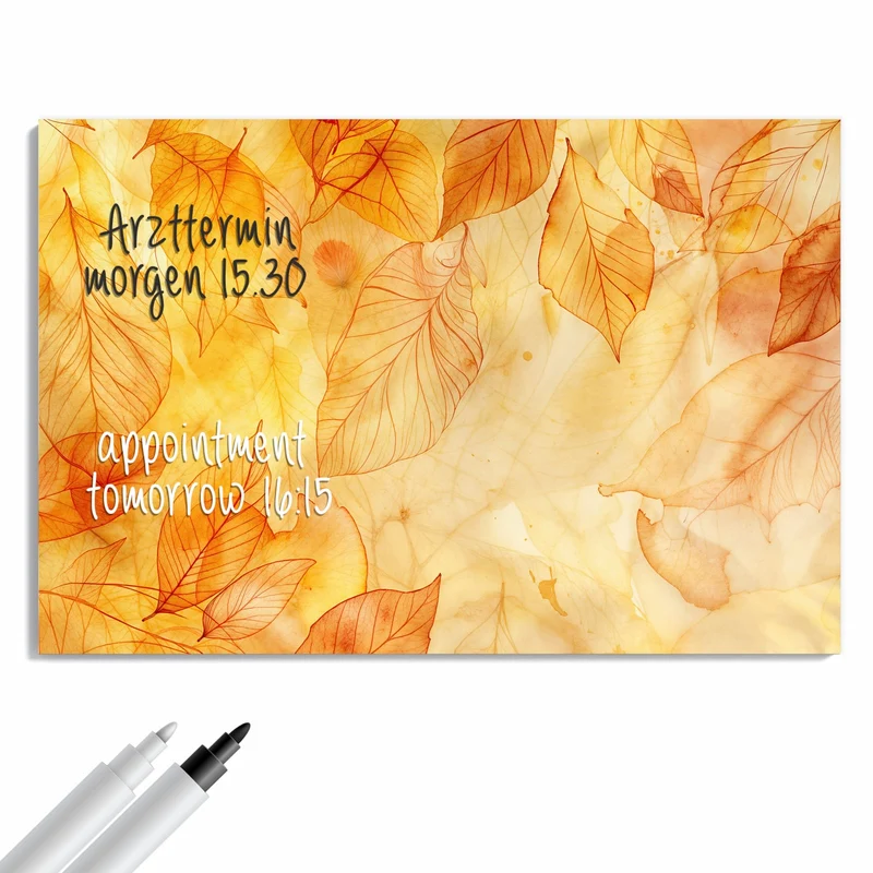 Metall Magnettafel - Durchscheinendes Laub