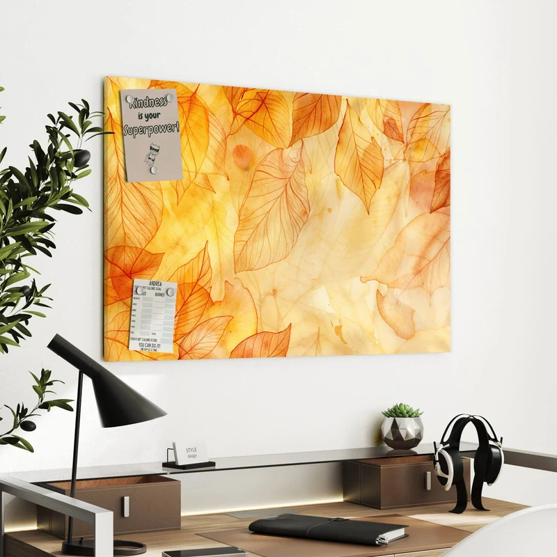Metall Magnettafel - Durchscheinendes Laub