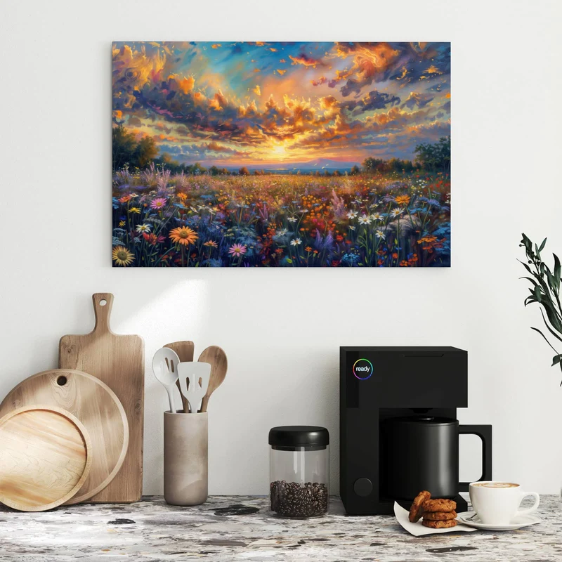 Metall Magnettafel - Gemalte Wildblumen