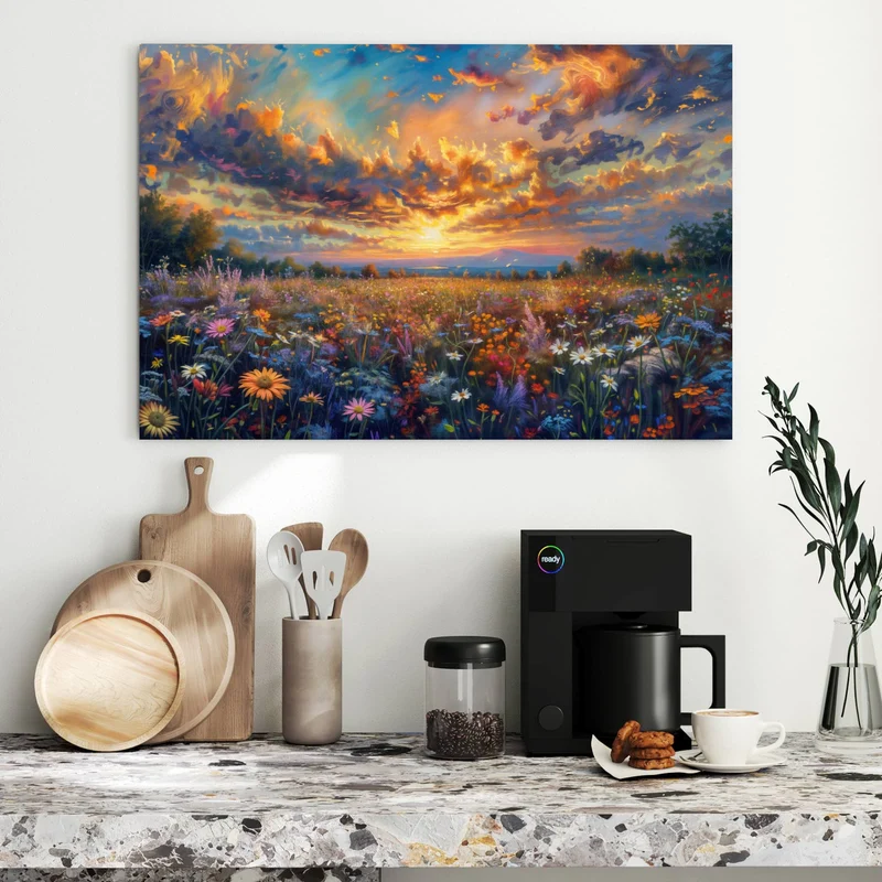 Metall Magnettafel - Gemalte Wildblumen