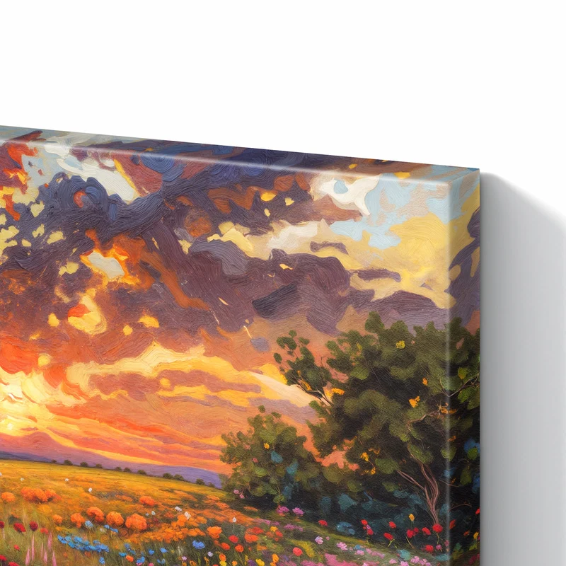 Metall Magnettafel - Wildblumen im Abendrot