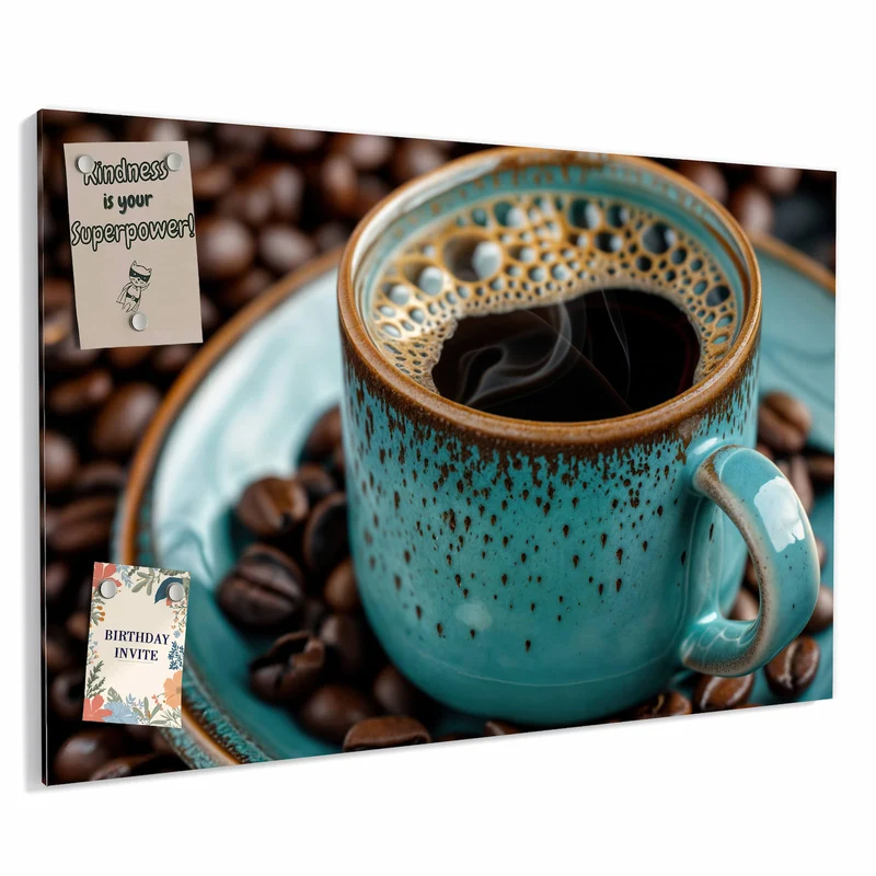 Metall Magnettafel - Türkise Kaffeetasse