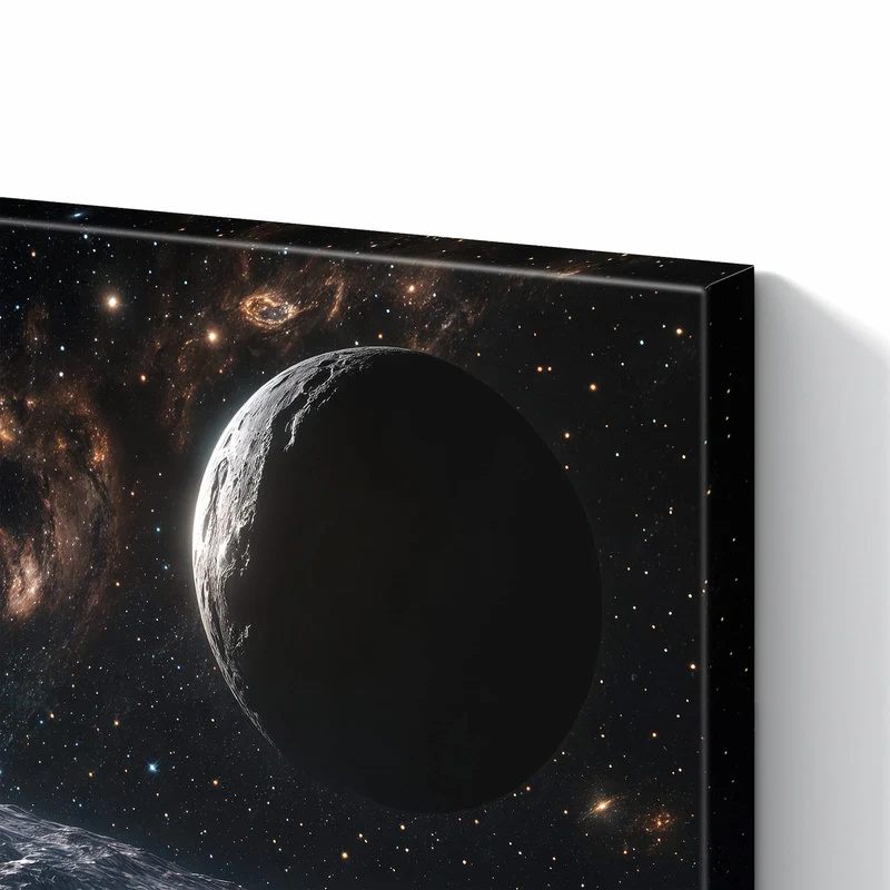 Metall Magnettafel - Mondlandschaft im All