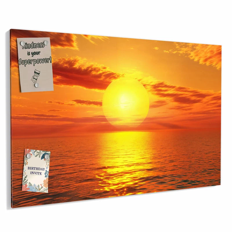 Metall Magnettafel - Sonnenuntergang am Meer